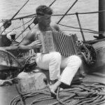 A sailor and his accordion onboard the Parma